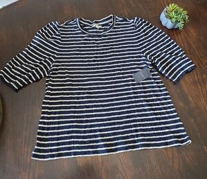 Lucky Brand - Navy and White Striped Top